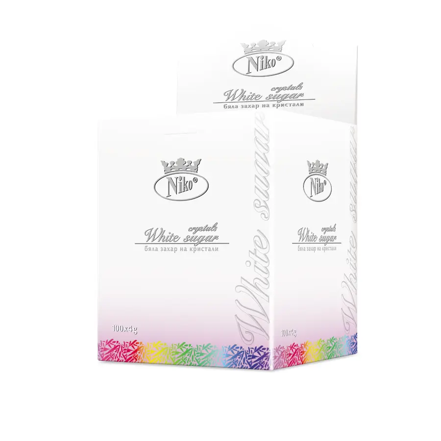 White sugar ''NIKO'', 100 pcs x 4 gr