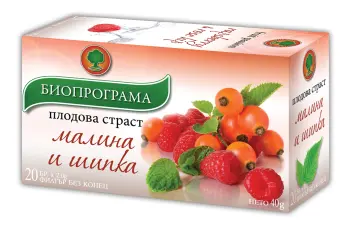 ЧАЙ БИОПРОГРАМА, ПЛОДОВ- МАЛИНА И ШИПКА