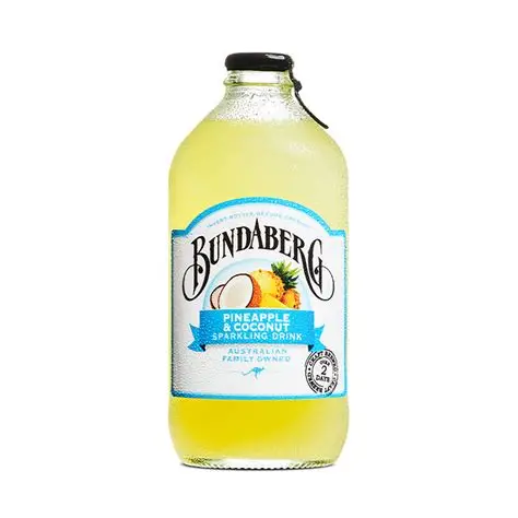 Газирана плодова напитка "Bundaberg" ананас и кокос, стъкло, 0.375 л, 12 бр  